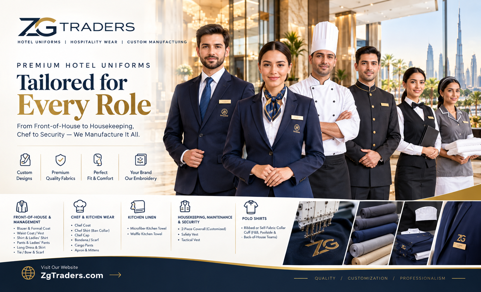 Hotel Uniform Supplier in Abu Dhabi | ZG Traders